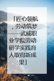 匠心领航，劳动筑梦——武威职业学院劳动研学实践育人取得新成果